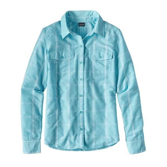 Patagonia Blue‎ Plaid Long Sleeve Overcast Button Down Shirt Size 4 - Picture 1 of 6
